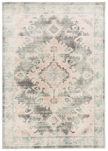 April Vintage Pink & Grey Rug